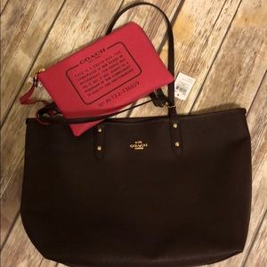 Coach Reversible City Tote brown with Pink